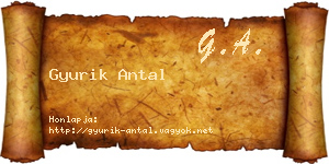 Gyurik Antal névjegykártya
